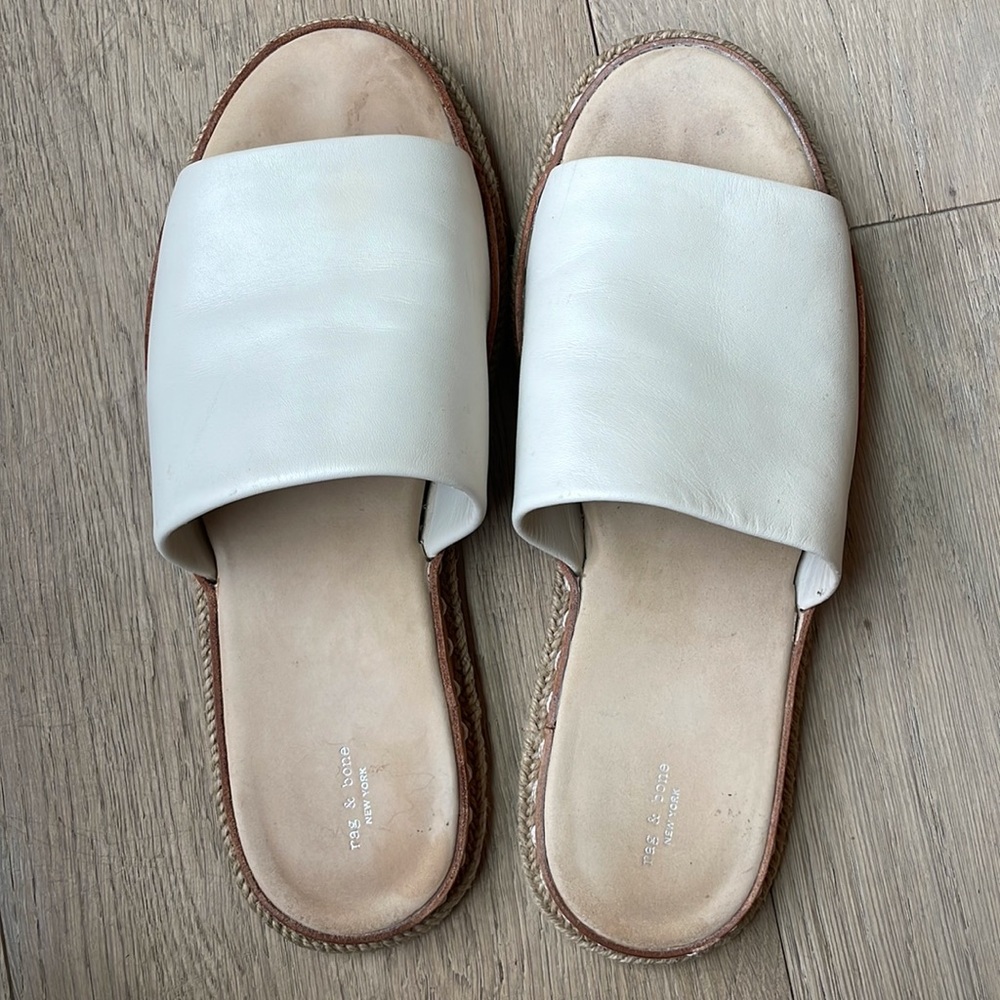 Rag & Bone Leather Slide Sandals 38